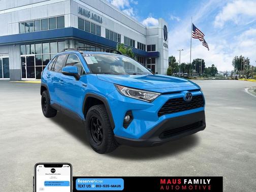 Blue 2021 Toyota RAV4 Hybrid XLE Premium
