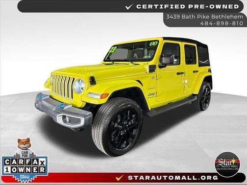 Yellow 2023 Jeep Wrangler 4xe Sahara