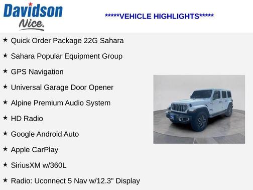 Bright White Clearcoat 2025 Jeep Wrangler SAHARA