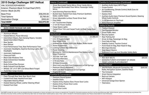 2015 Dodge Challenger SRT Hellcat