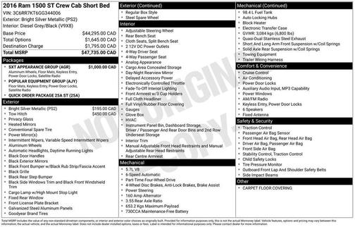Bright Silver Metallic Clearcoat 2016 RAM 1500 Tradesman