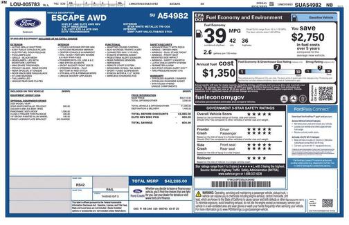 Star White Metallic Tri-Coat 2025 Ford Escape ST-Line Elite