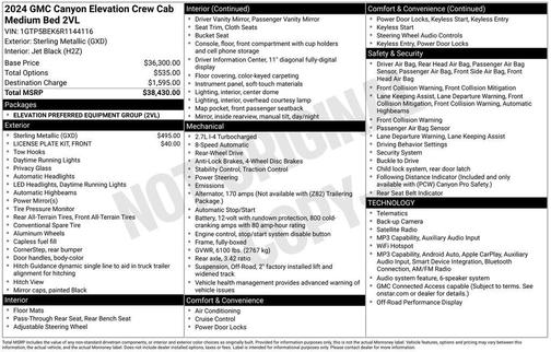 Sterling Metallic 2024 GMC Canyon Elevation