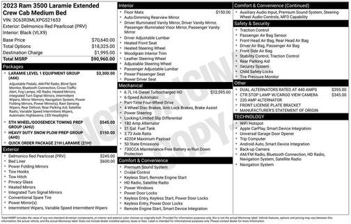Delmonico Red Pearlcoat 2023 RAM 3500 Laramie Mega Cab 4x4 6'4' Box