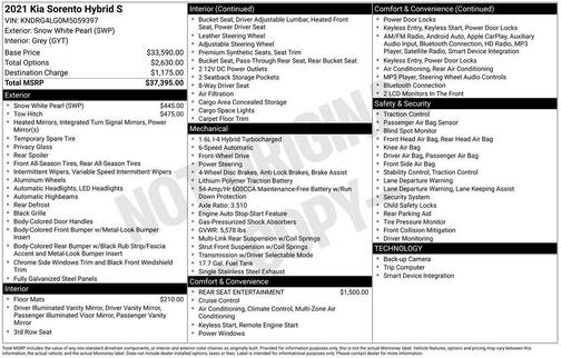 2021 Kia Sorento Hybrid S