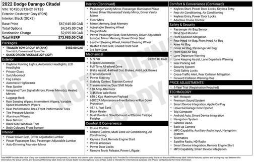 2022 Dodge Durango Citadel