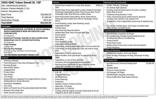 Pewter Metallic 2003 GMC Yukon XL Denali