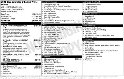 2021 Jeep Wrangler Willys