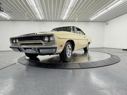 Tan 1970 Plymouth Roadrunner Coupe