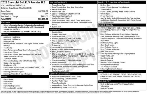 2023 Chevrolet Bolt EUV Premier