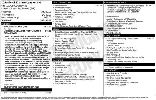 Crimson Red Tintcoat 2016 Buick Enclave Leather