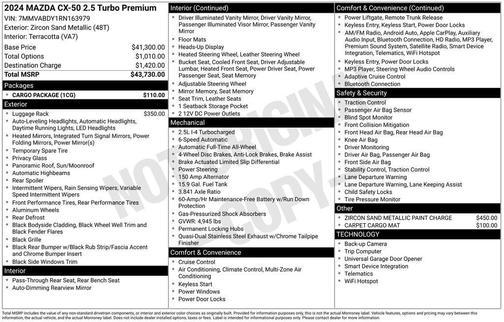2024 Mazda CX-50 2.5 Turbo Premium Package