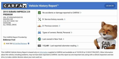 2015 Subaru Impreza 2.0i Premium