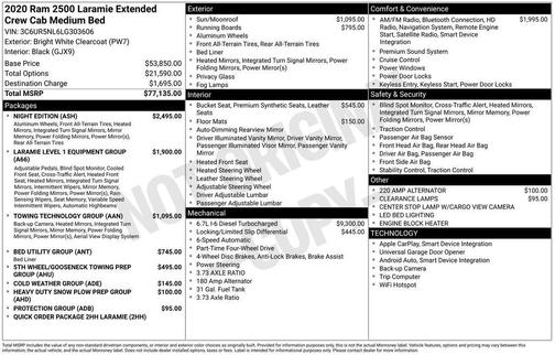 Bright White Clearcoat 2020 RAM 2500 Laramie