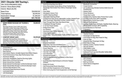 Gloss Black 2021 Chrysler 300 Touring