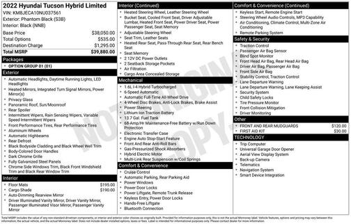 Phantom Black 2022 Hyundai TUCSON Hybrid Limited