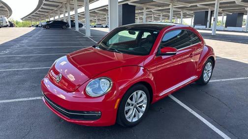 Red 2015 Volkswagen Beetle TDI 2dr Coupe 6A w/Sunroof, Sound and Navigation