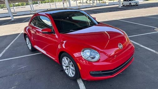 Red 2015 Volkswagen Beetle TDI 2dr Coupe 6A w/Sunroof, Sound and Navigation