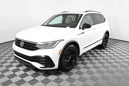 Opal White Pearl Effect 2024 Volkswagen Tiguan 2.0T SE R-Line Black