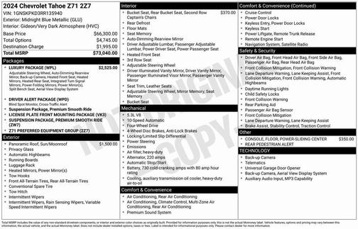 2024 Chevrolet Tahoe 4WD Z71