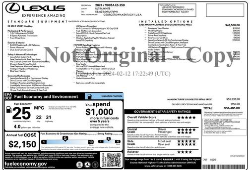 2024 Lexus ES 350 F Sport