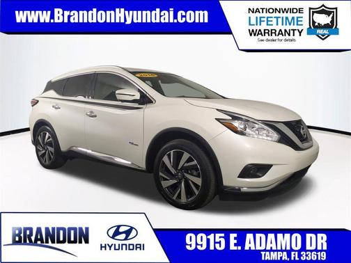Pearl White 2016 Nissan Murano Hybrid Platinum