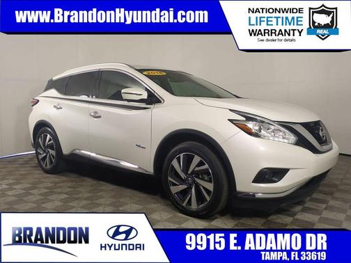 Pearl White 2016 Nissan Murano Hybrid Platinum