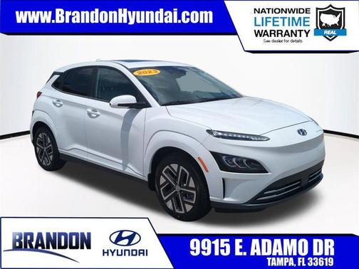 Lunar White 2023 Hyundai KONA EV Limited