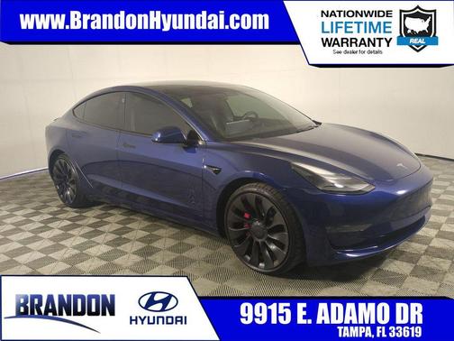 Deep Blue Metallic 2022 Tesla Model 3 Performance