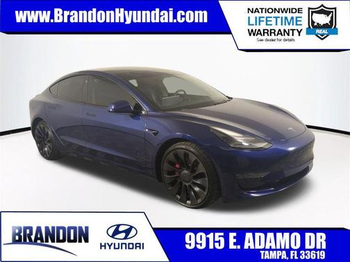 Deep Blue Metallic 2022 Tesla Model 3 Performance