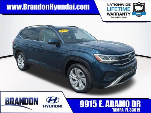 Blue Metallic 2021 Volkswagen Atlas 2.0T SE w/Technology 4MOTION