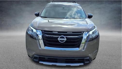 Baja Storm/Super Black 2025 Nissan Pathfinder Platinum FWD