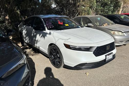 Platinum White Pearl 2025 Honda Accord Hybrid Sport