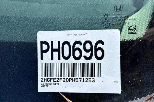 Platinum White Pearl 2023 Honda Civic LX