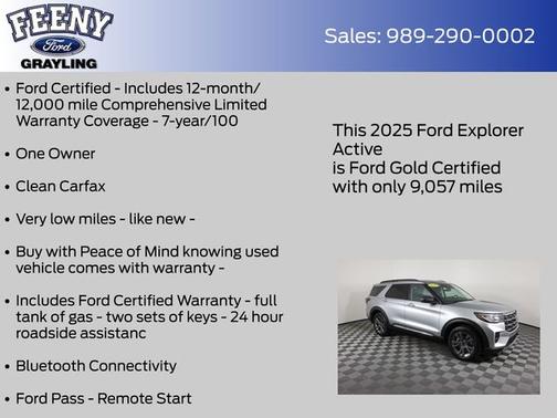 ICONIC SILVER METALLIC 2025 Ford Explorer ACTIVE