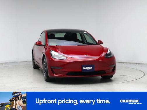 Red 2021 Tesla Model 3 Long Range