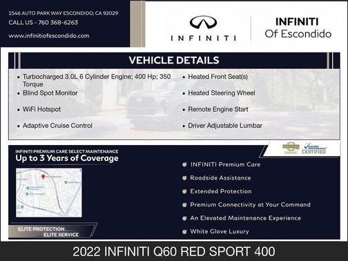 Midnight Black 2022 INFINITI Q60 3.0t Red Sport 400