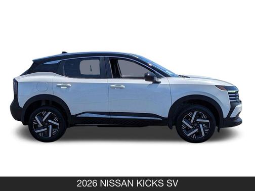 Aspen White/Super Black 2026 Nissan Kicks SV