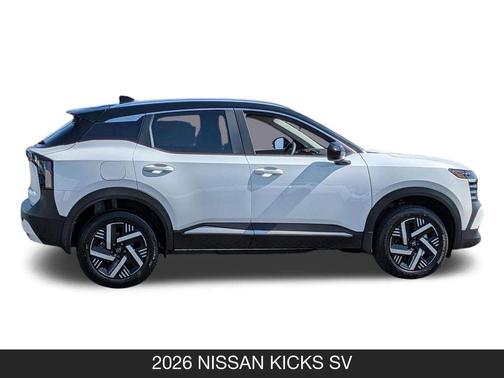 Aspen White/Super Black 2026 Nissan Kicks SV
