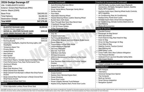 2026 Dodge Durango GT