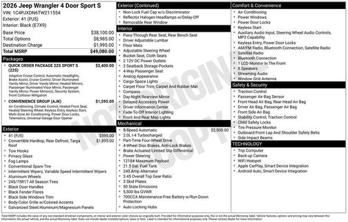 2026 Jeep Wrangler Sport