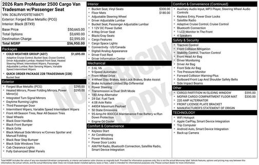 Blue Metallic 2026 RAM ProMaster 2500 Base