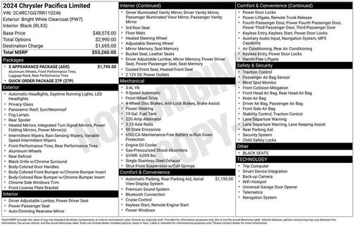 2024 Chrysler Pacifica Limited