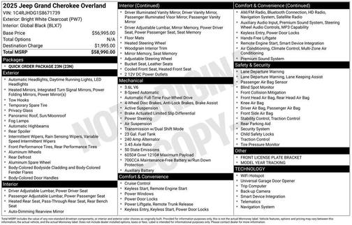 2025 Jeep Grand Cherokee Overland