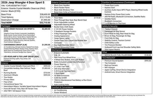 2026 Jeep Wrangler Sport