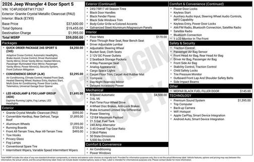 2026 Jeep Wrangler Sport