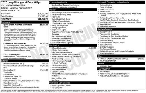 2026 Jeep Wrangler Sport