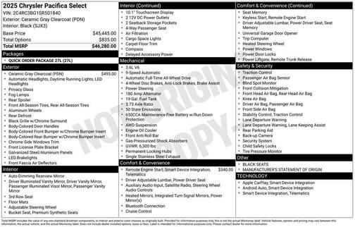 2025 Chrysler Pacifica Select