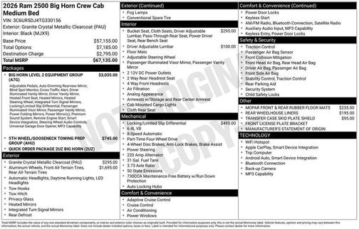 Crystal Metallic 2026 RAM 2500 Big Horn