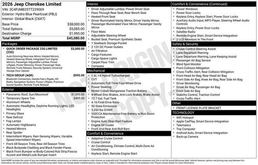 2026 Jeep Cherokee LAREDO/LIMITED